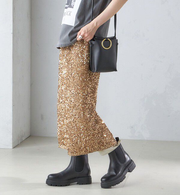 SHIPS for women「〈手洗い可能〉スパンコール Iライン スカート」|スカート|