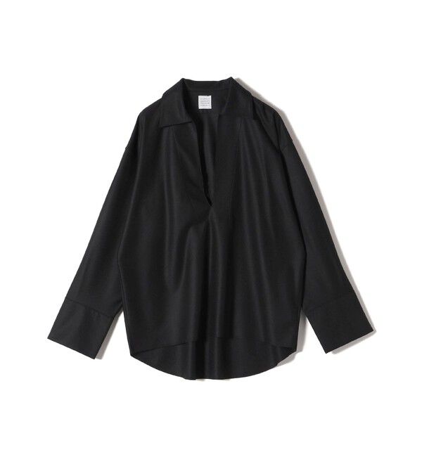 SHIPS for women「GGG:スキッパー ロング スリーブ カット」|Tシャツ・カットソー|ブラック