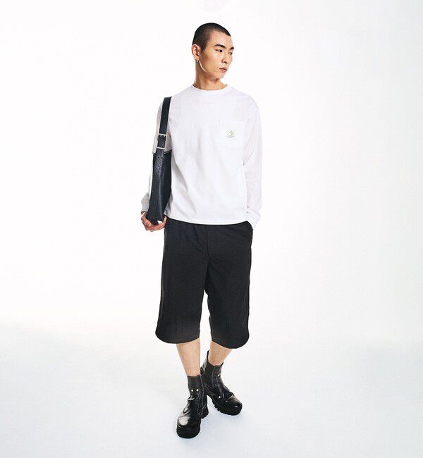 SHIPS「City Ambient Products: スクエアロゴ ポケット ロングスリーブ Tシャツ」|Tシャツ・カットソー|