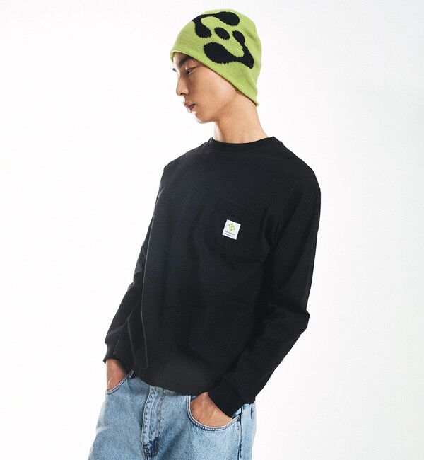 SHIPS「City Ambient Products: スクエアロゴ ポケット ロングスリーブ Tシャツ」|Tシャツ・カットソー|