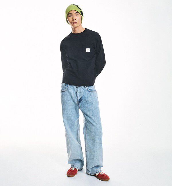 SHIPS「City Ambient Products: スクエアロゴ ポケット ロングスリーブ Tシャツ」|Tシャツ・カットソー|