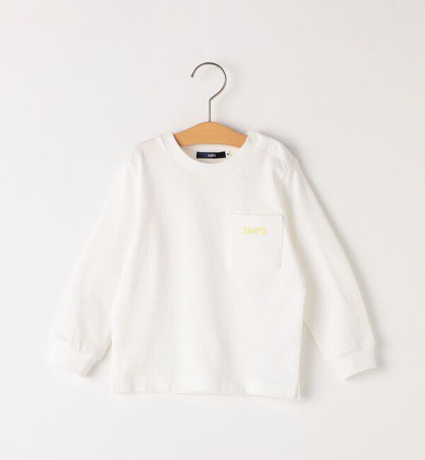 SHIPS KIDS「SHIPS KIDS:80～90cm / SHIPS ロゴ 長袖 TEE」|Tシャツ・カットソー|ライトホワイト