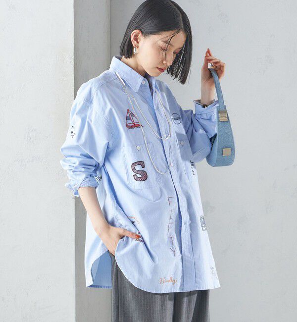 SHIPS for women「【SHIPS別注】WHITE FIELD: エンブロイダリー シャツ」|シャツ・ブラウス|