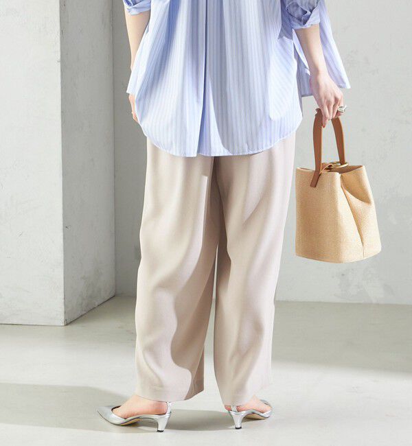 SHIPS for women「〈接触冷感 / 手洗い可能〉アセテート混 バック サテン ワイド パンツ」|その他|