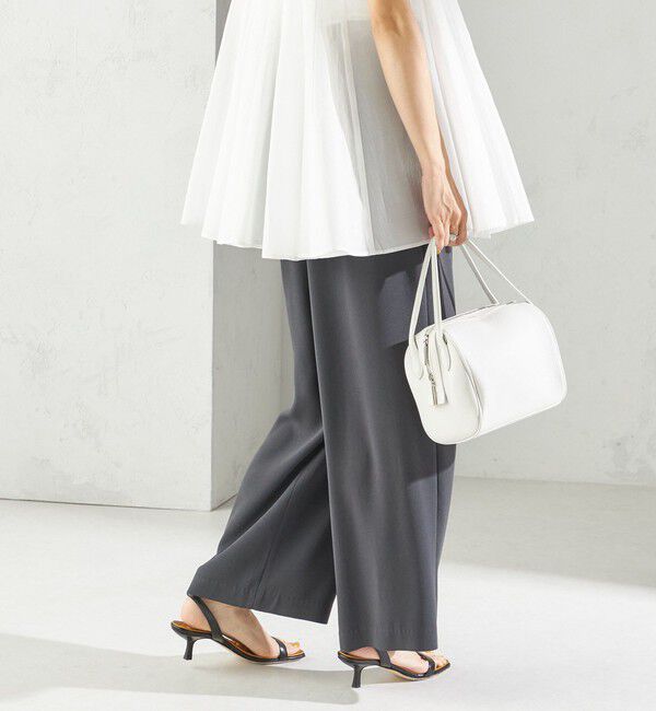 SHIPS for women「〈接触冷感 / 手洗い可能〉アセテート混 バック サテン ワイド パンツ」|その他|