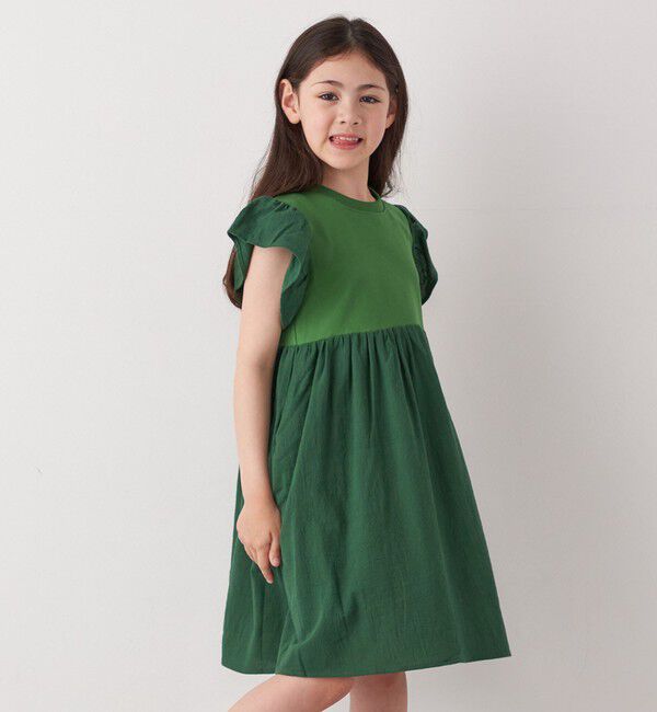 SHIPS any「SHIPS any: 〈洗濯機可能〉フリル ギャザー 切り替え ワンピース <KIDS>」|ワンピース|