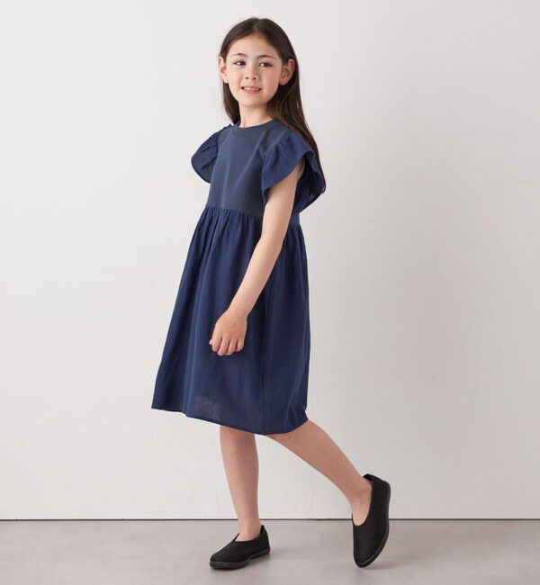 SHIPS any「SHIPS any: 〈洗濯機可能〉フリル ギャザー 切り替え ワンピース <KIDS>」|ワンピース|