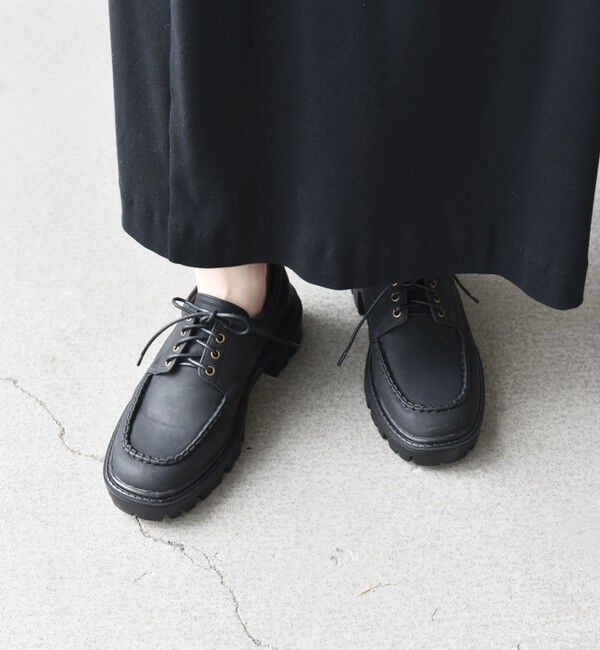 SHIPS any「【SHIPS any別注】eblouna: チャンキーソール デッキ シューズ」|デッキシューズ|ブラック