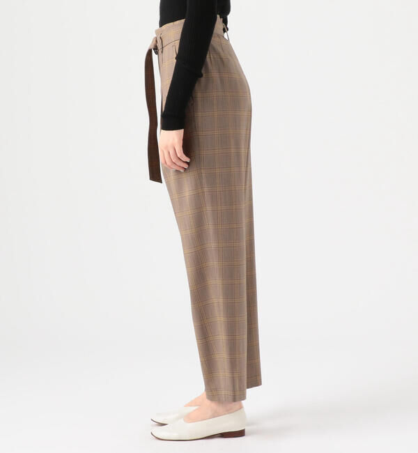 GALERIE VIE「ウォッシャブルウールチェック フロントタックベルテッドパンツ」|その他|
