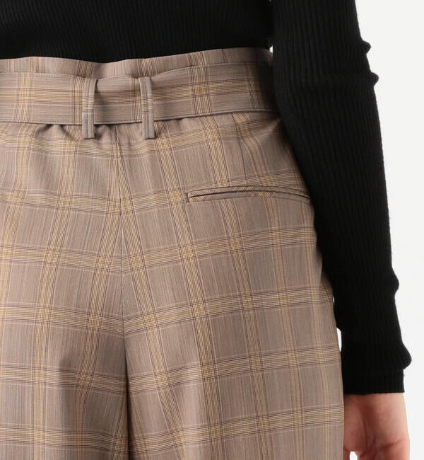 GALERIE VIE「ウォッシャブルウールチェック フロントタックベルテッドパンツ」|その他|