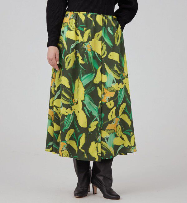 Ballsey「フルリールプリント ロングフレアスカート」|フレア|