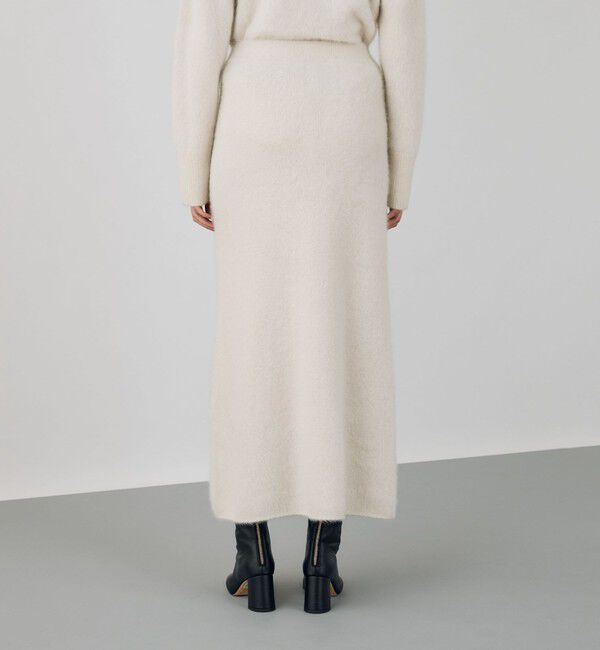 DES PRES「フォックスカシミヤ Iラインロングスカート」|タイト|