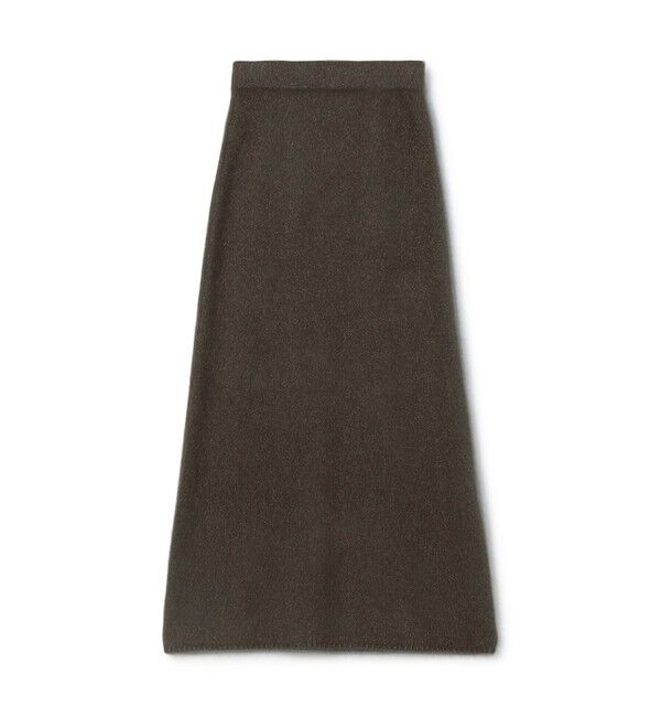 DES PRES「フォックスカシミヤ Iラインロングスカート」|タイト|56 カーキ系