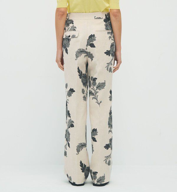 CABaN「モノトーンフラワープリント フレアパンツ」|チノ|