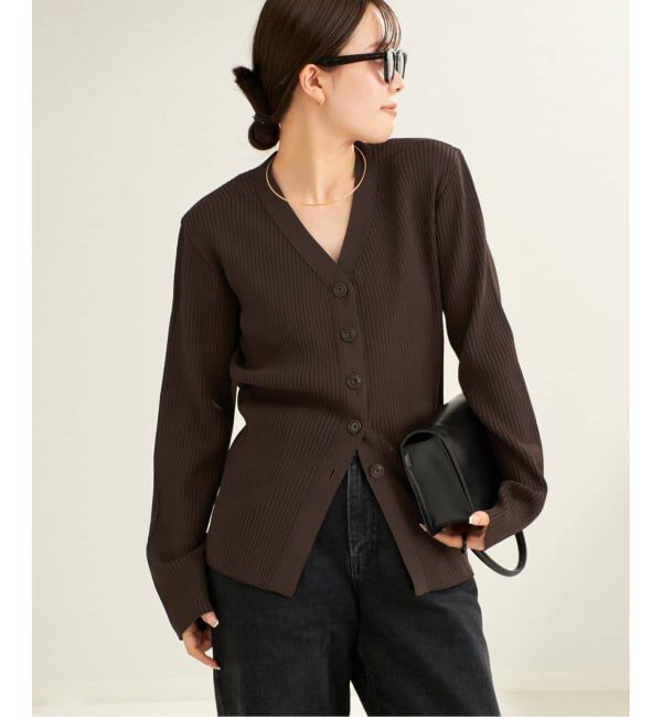 Plage「《追加》R&rsquo;IAM RIBシェイプカーディガン」|カーディガン|