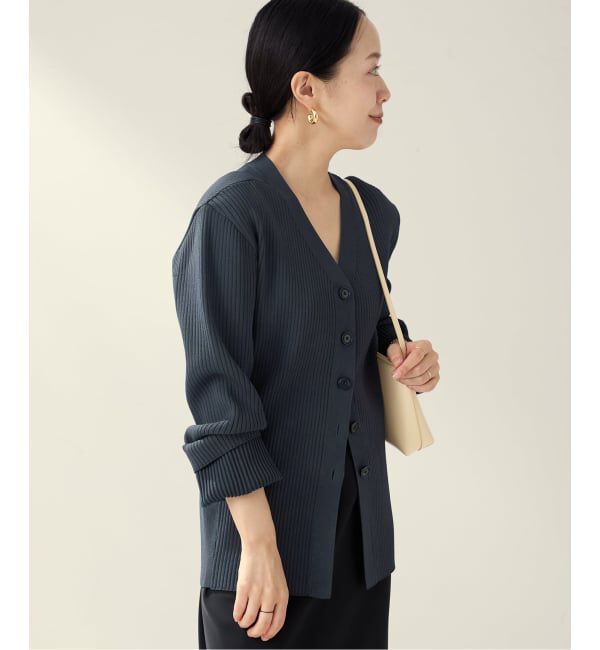 Plage「《追加》R&rsquo;IAM RIBシェイプカーディガン」|カーディガン|