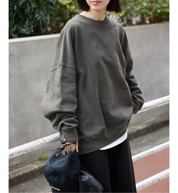 SLOBE IENA「《WEB限定/追加予約》ビックシルエットピグメント裏毛プルオーバー」|スウェット・ジャージ|ブラック A