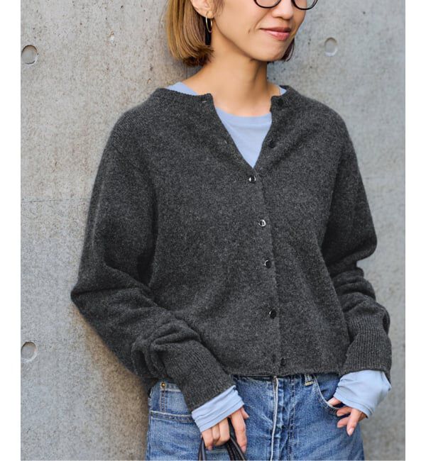 FRAMeWORK「圧縮ウールクルーネックカーディガン」|カーディガン|グレーA