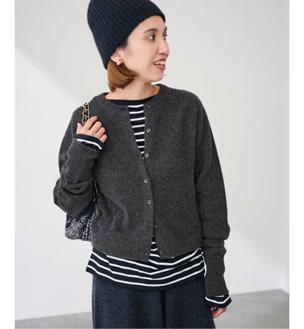 FRAMeWORK「圧縮ウールクルーネックカーディガン」|カーディガン|