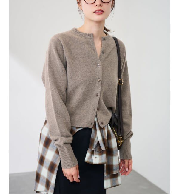 FRAMeWORK「圧縮ウールクルーネックカーディガン」|カーディガン|ブラウン D