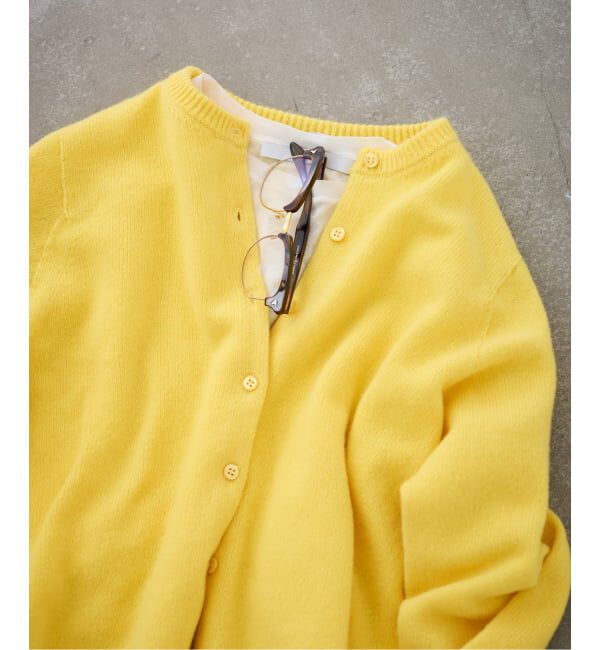 FRAMeWORK「圧縮ウールクルーネックカーディガン」|カーディガン|イエロー