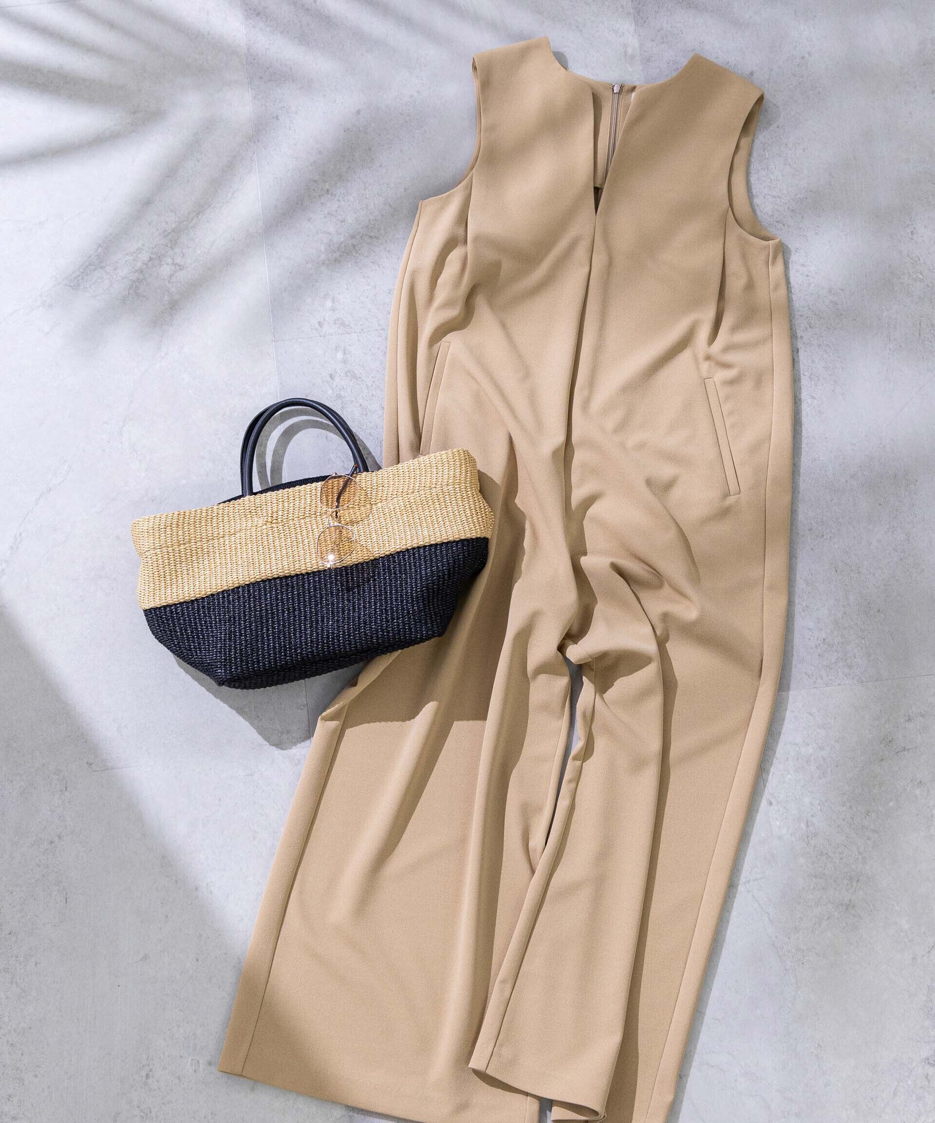 nano･universe「AtPARK＆DAILYWEAR/カットジョーゼットサロペ」|ワンピース|ベージュ