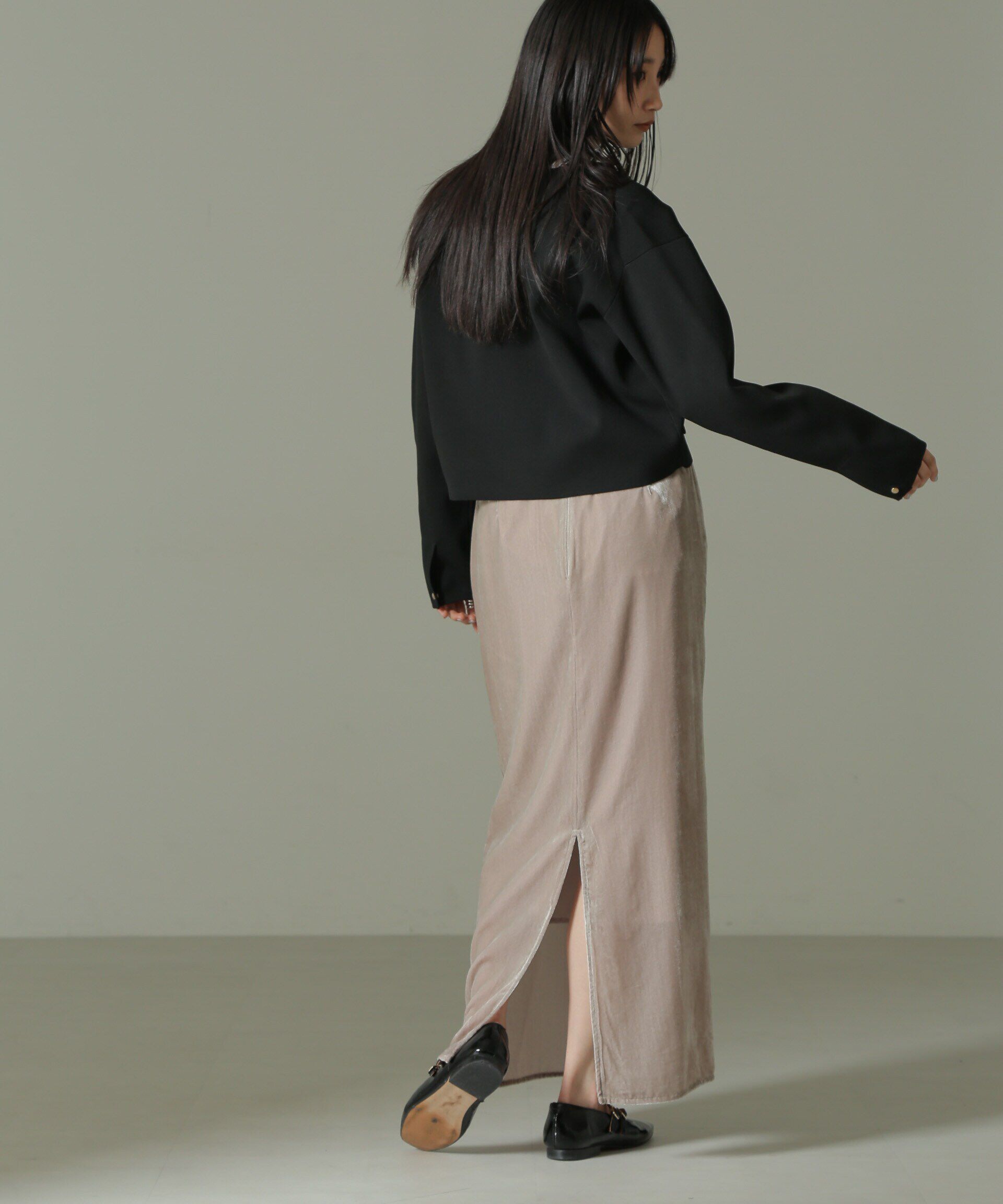 nano･universe「ベロアナロースカート」|スカート|