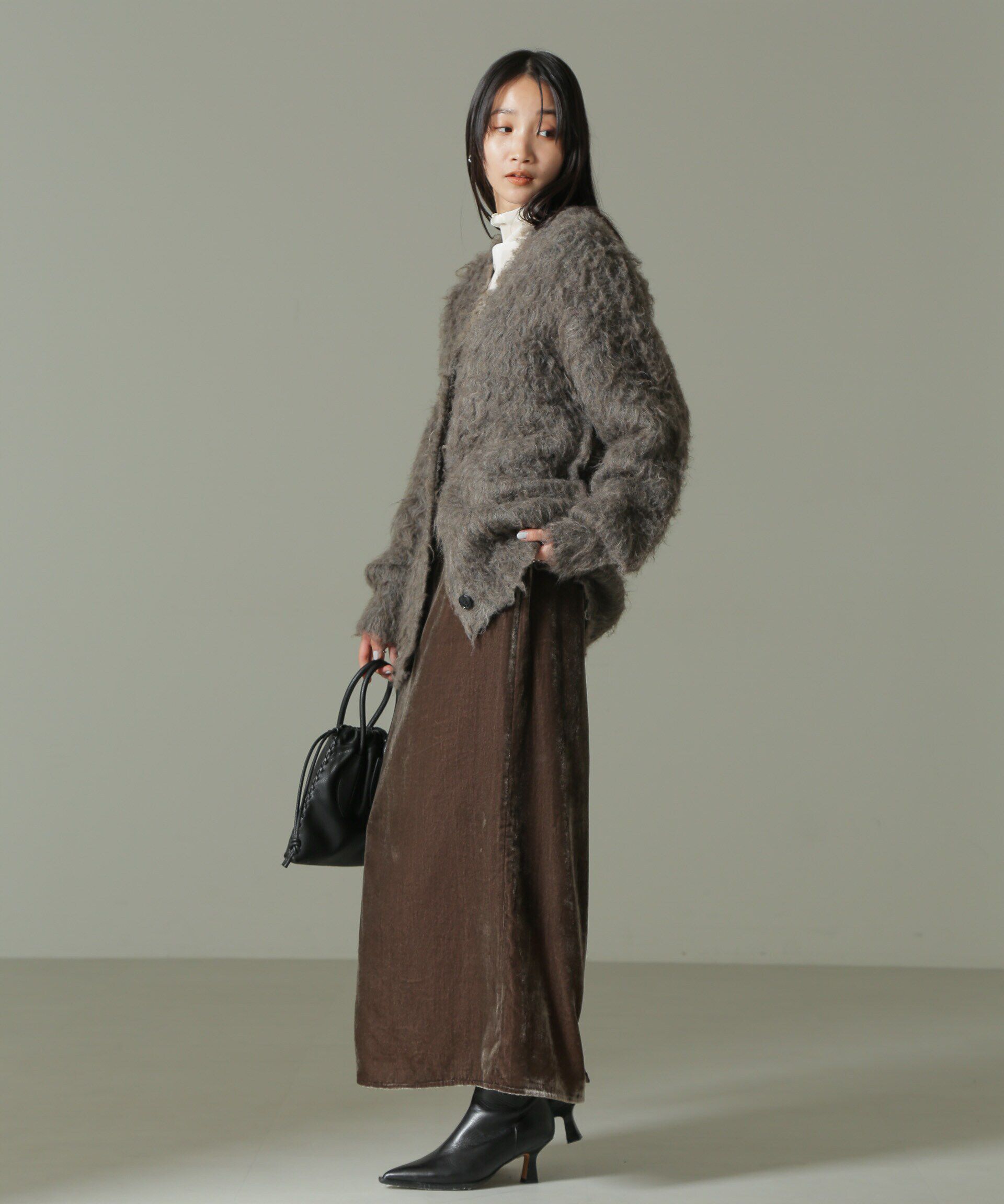 nano･universe「ベロアナロースカート」|スカート|