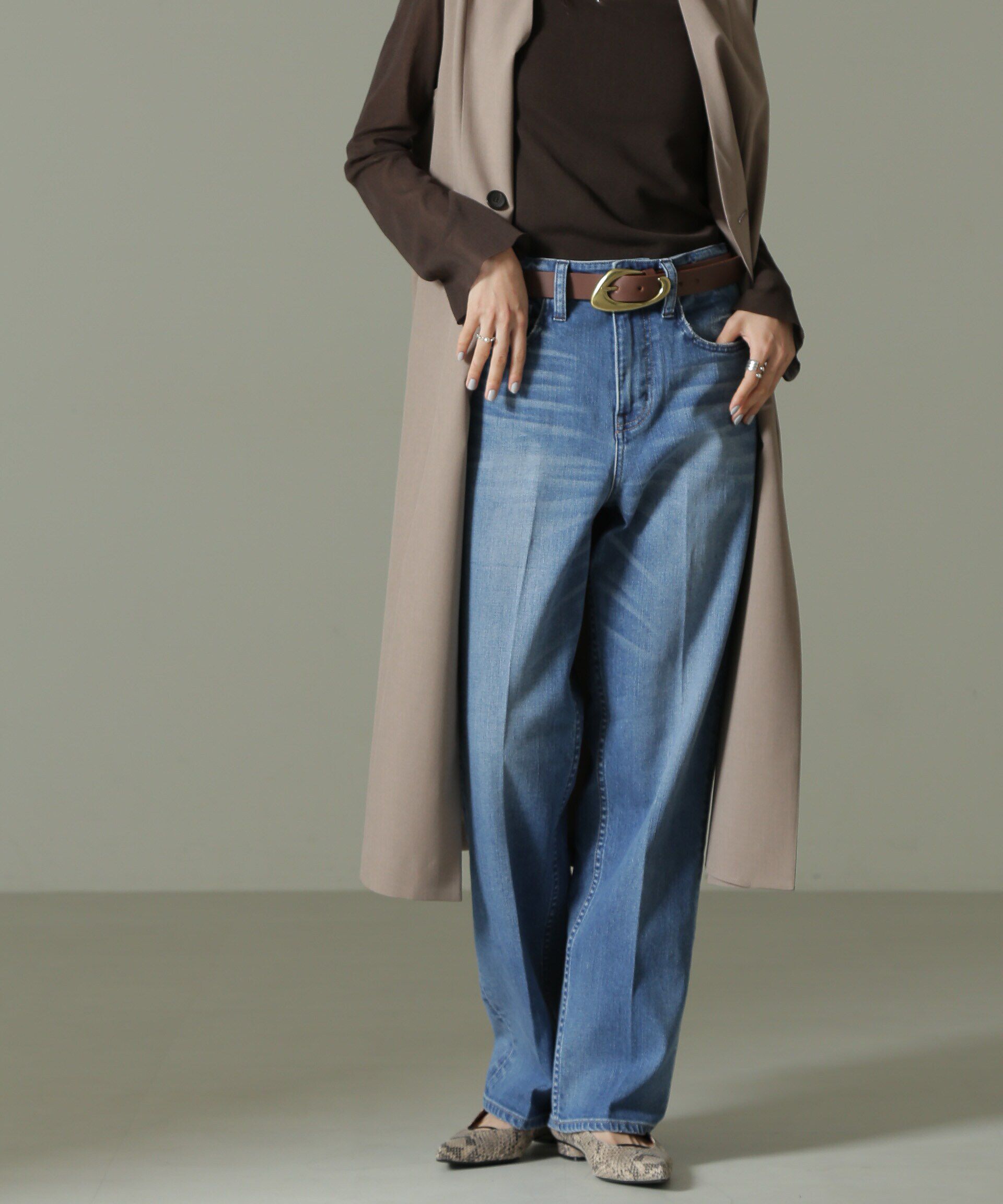 nano･universe「Healthy DENIM/別注 Tallow ストレート デニム」|チノ|ブルー