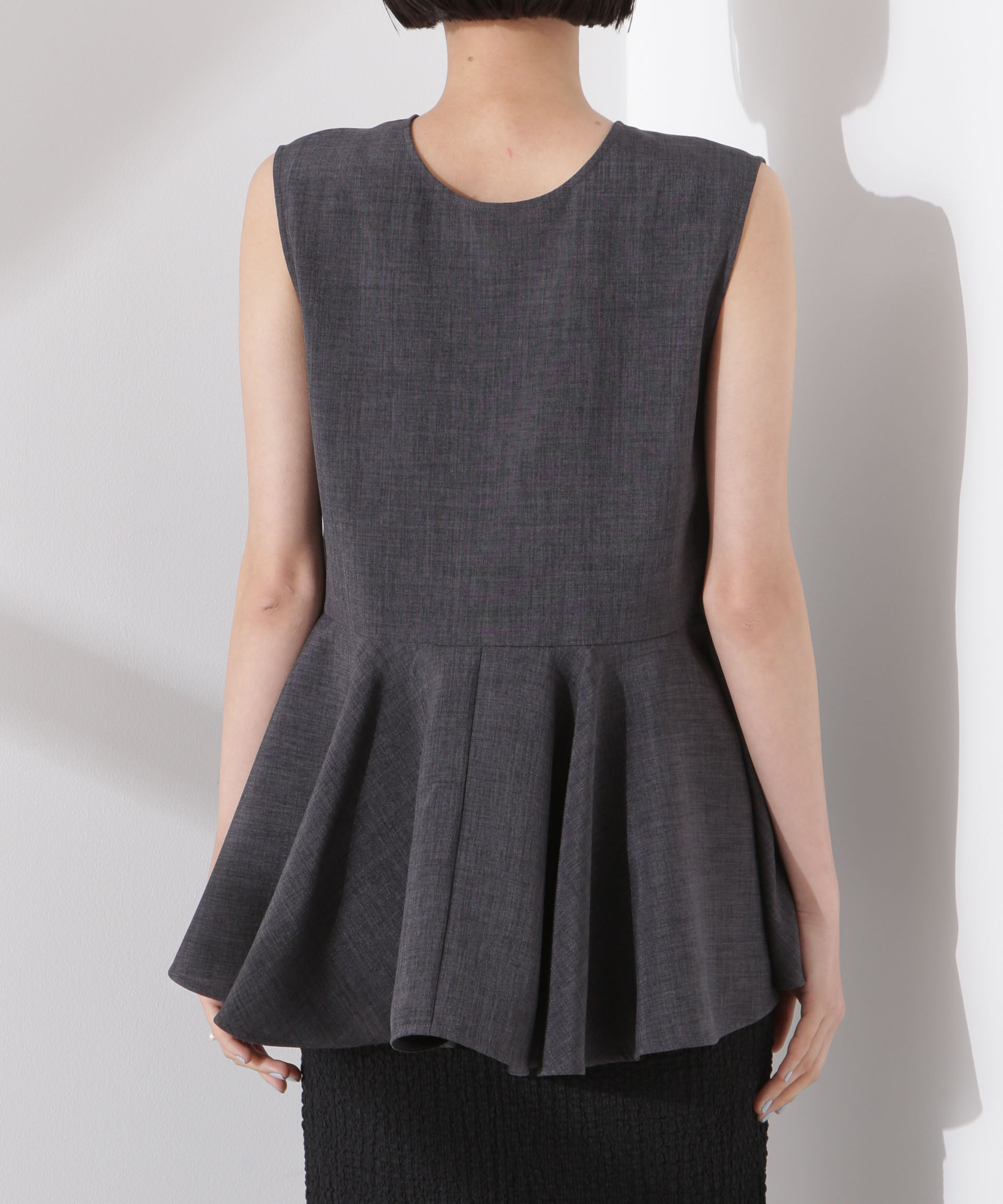 nano･universe「前後２wayリネンライクリボン結びジレブラウス（セットアップ可）」|シャツ・ブラウス|