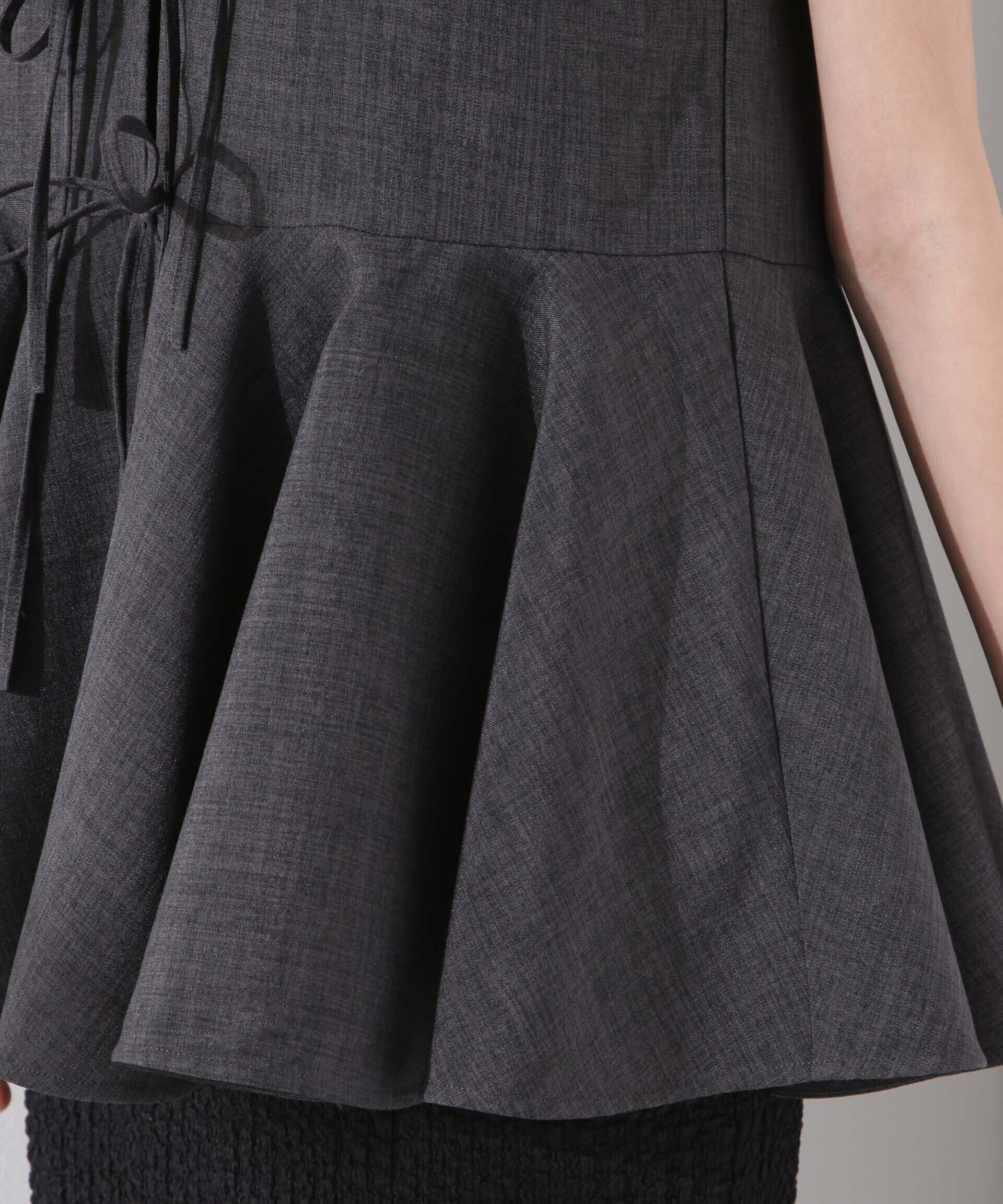 nano･universe「前後２wayリネンライクリボン結びジレブラウス（セットアップ可）」|シャツ・ブラウス|