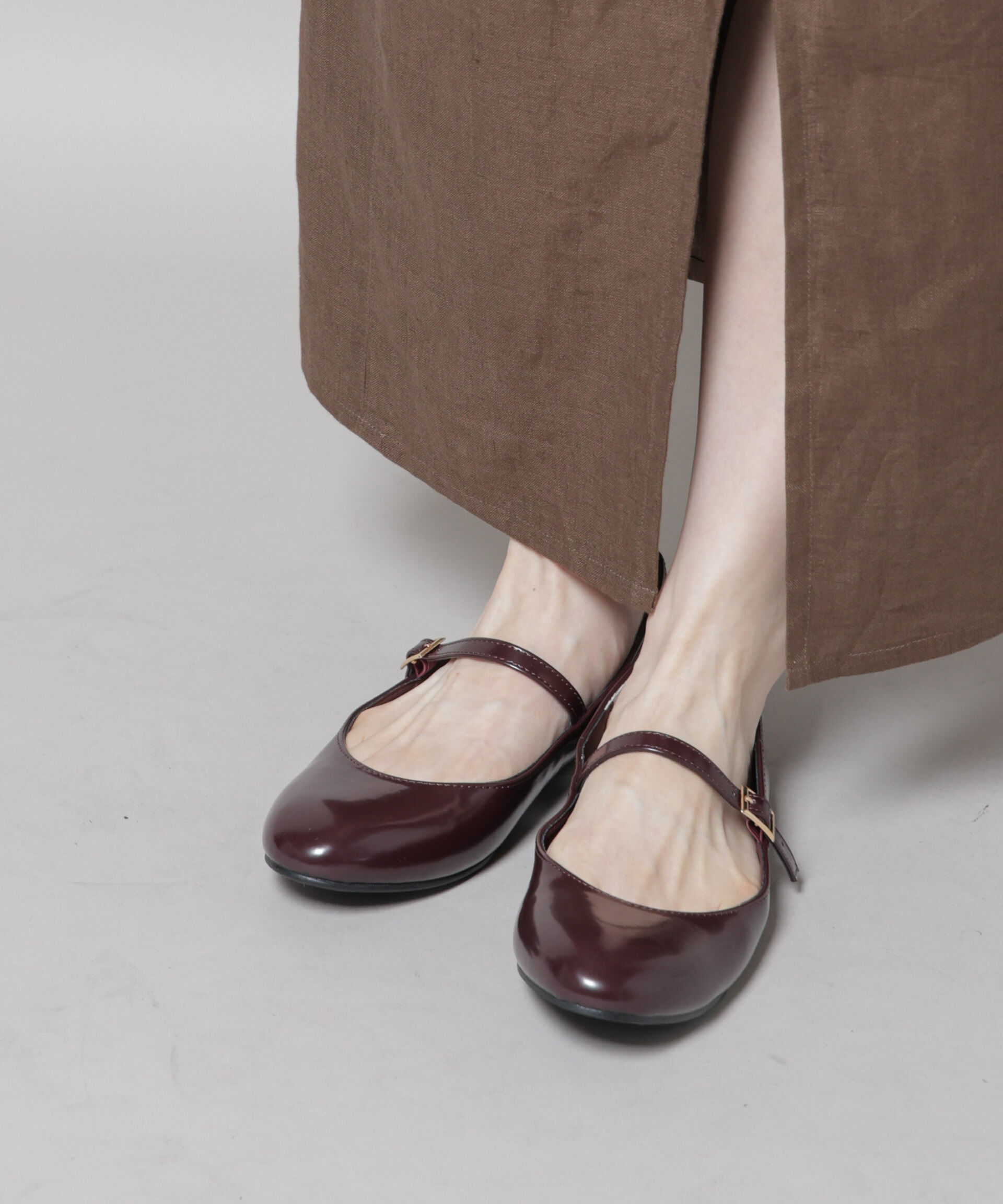 nano･universe「メリージェーンフラットパンプス」|ビジネス・ドレスシューズ|ボルドー3