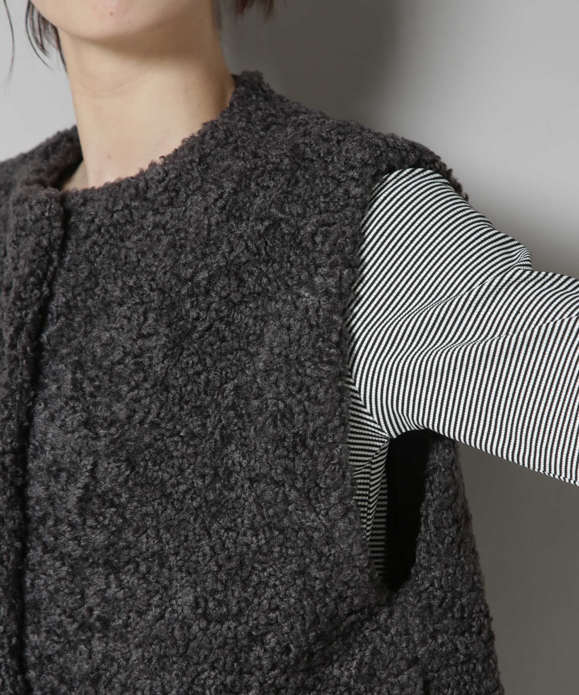 nano･universe「カーリングフェイクファージレ」|テーラードジャケット|