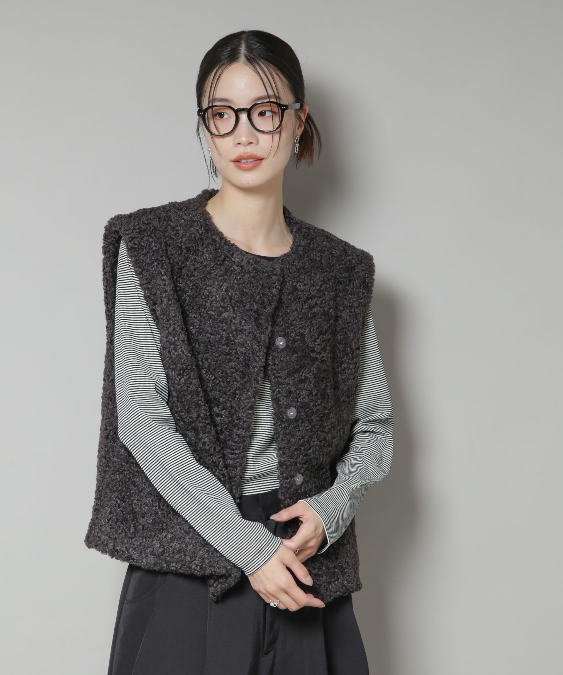 nano･universe「カーリングフェイクファージレ」|テーラードジャケット|