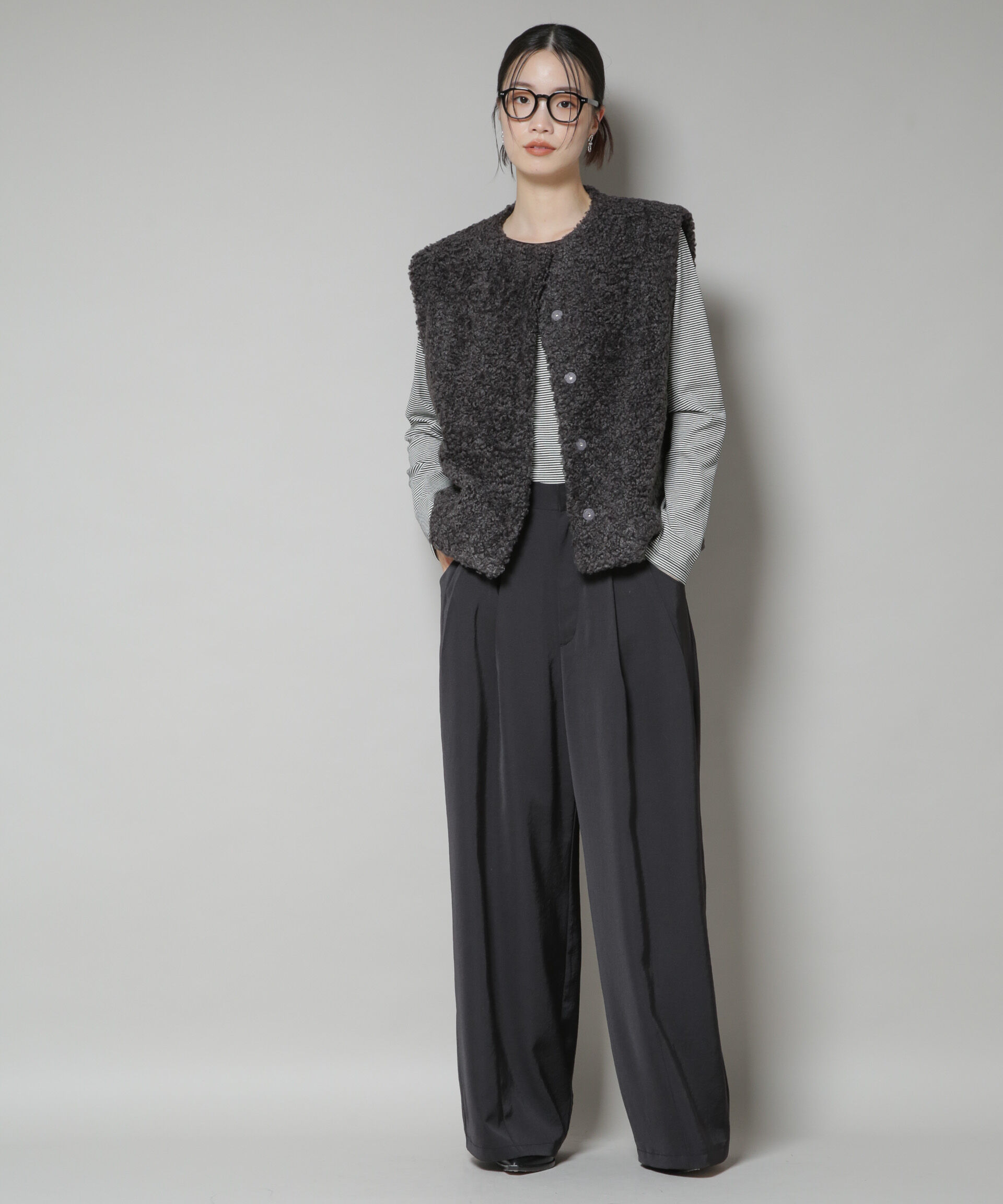 nano･universe「カーリングフェイクファージレ」|テーラードジャケット|