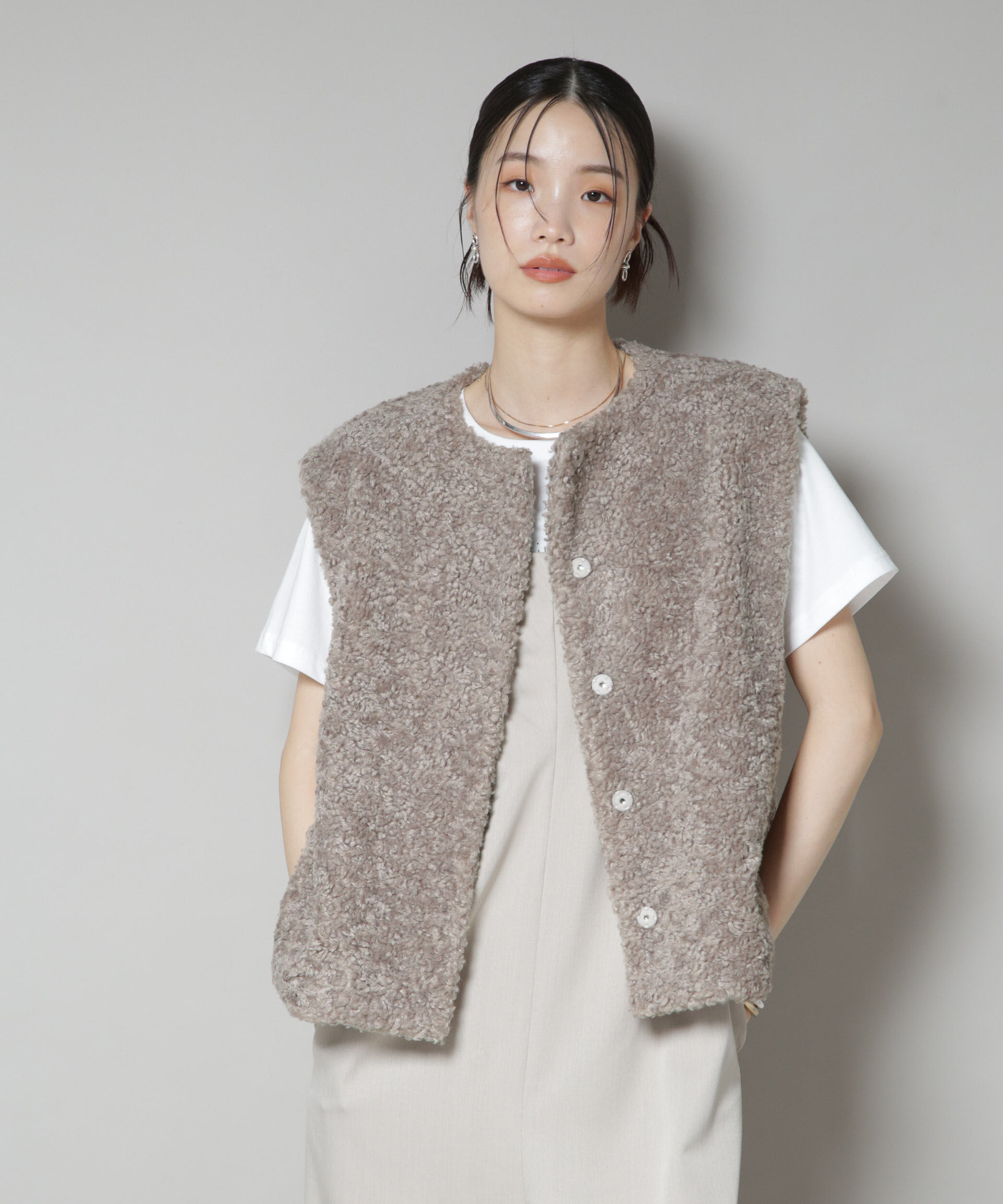 nano･universe「カーリングフェイクファージレ」|テーラードジャケット|