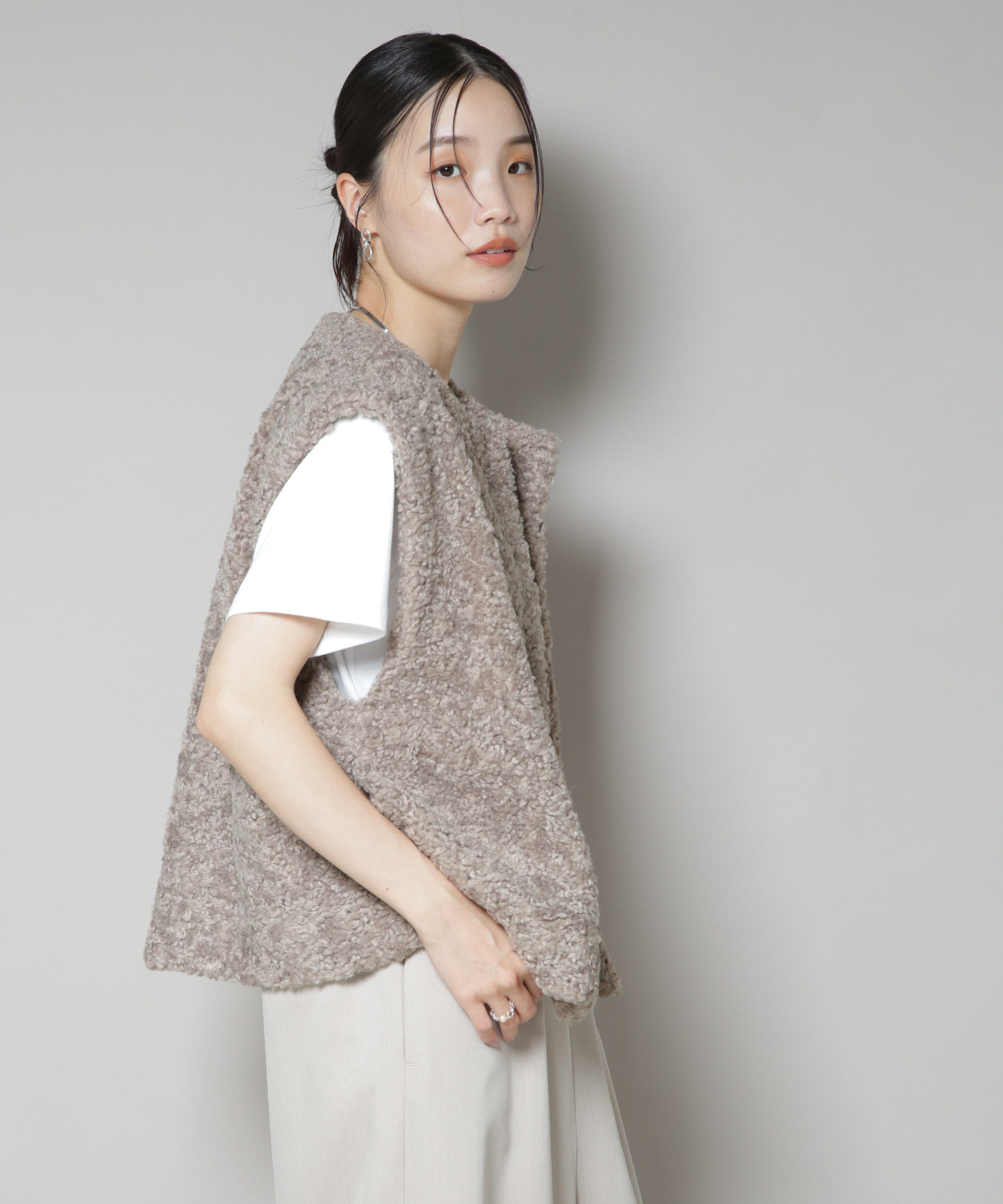 nano･universe「カーリングフェイクファージレ」|テーラードジャケット|