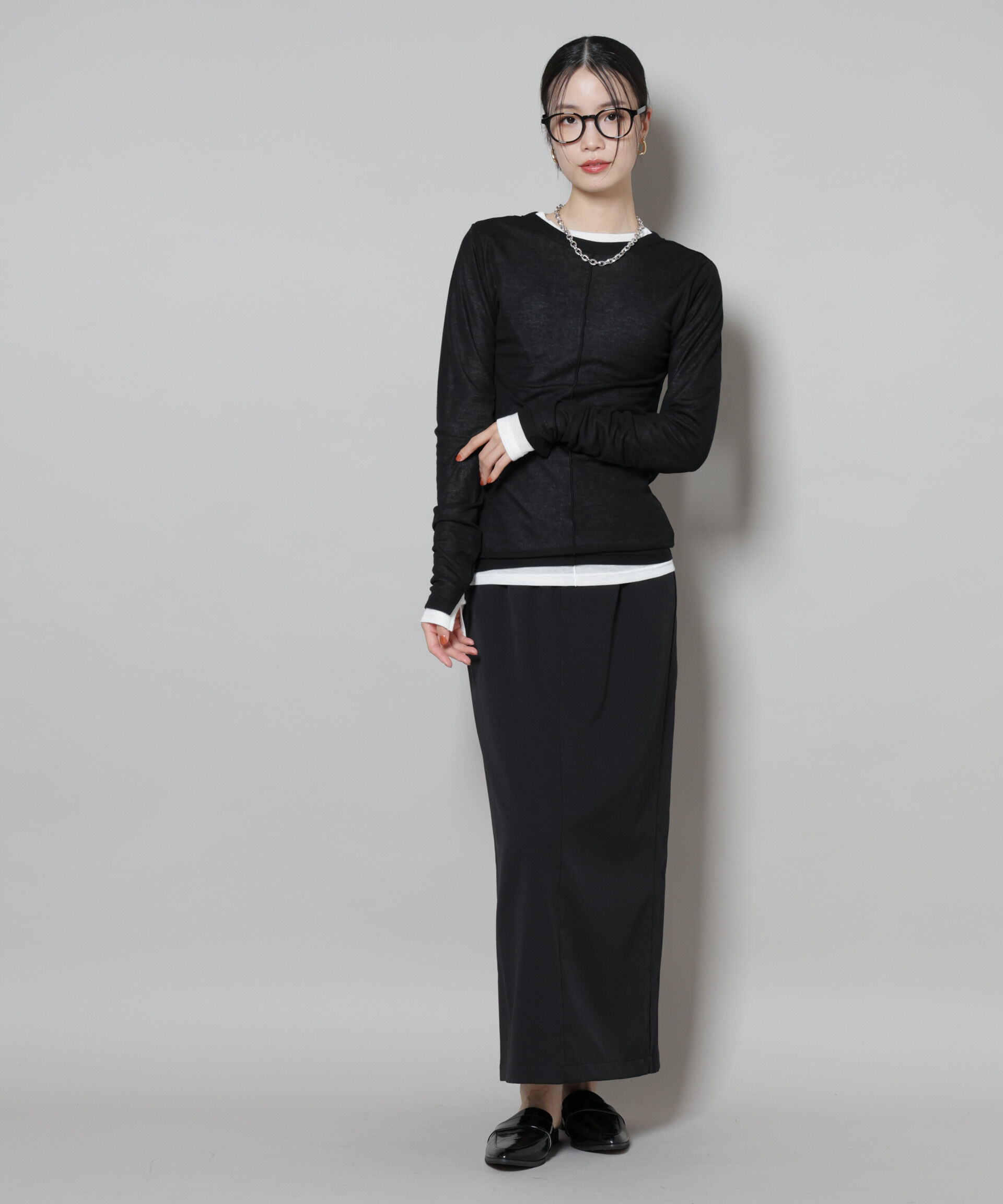 nano･universe「前後2wayシアーフライスカットトップス」|Tシャツ・カットソー|