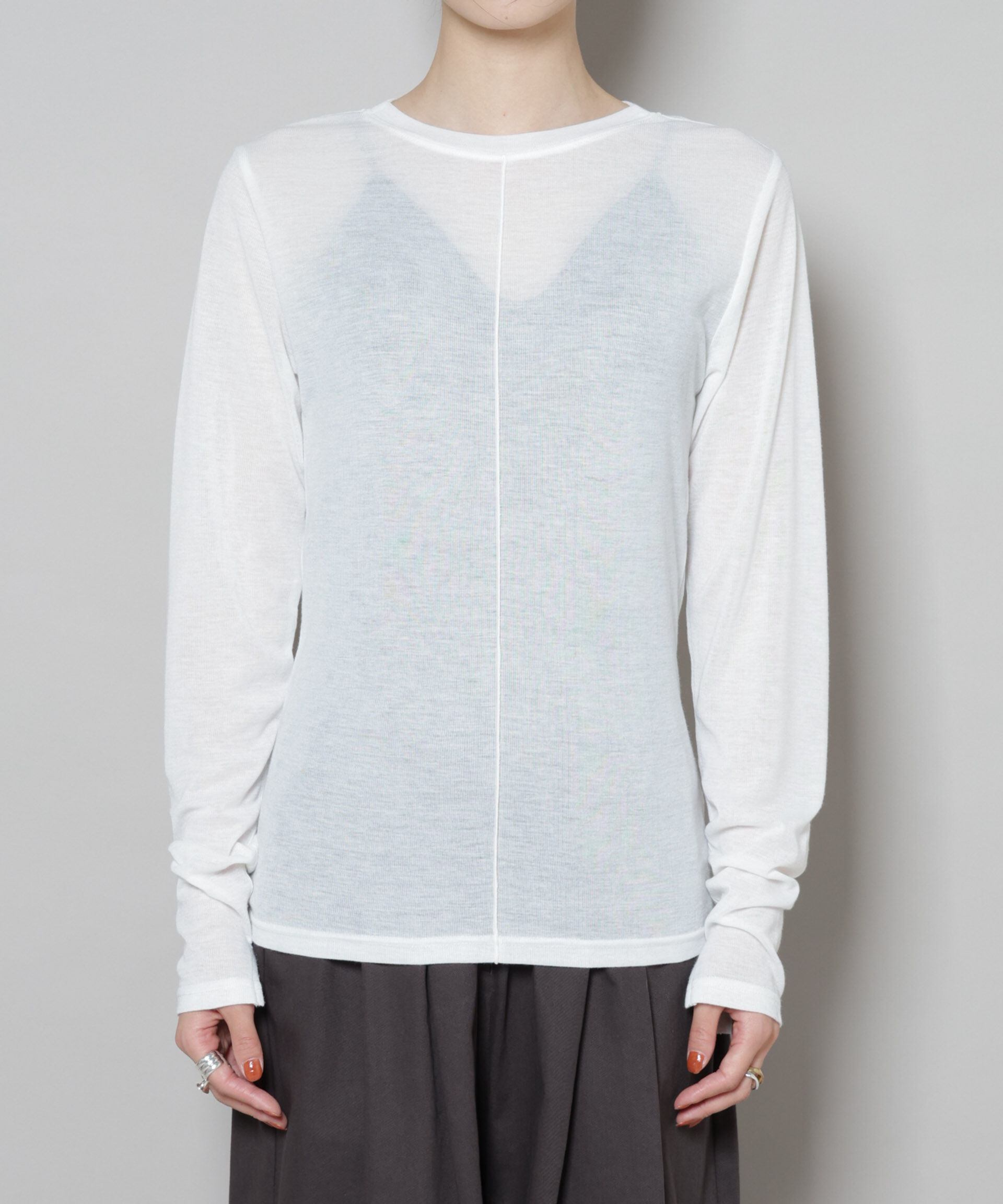 nano･universe「前後2wayシアーフライスカットトップス」|Tシャツ・カットソー|