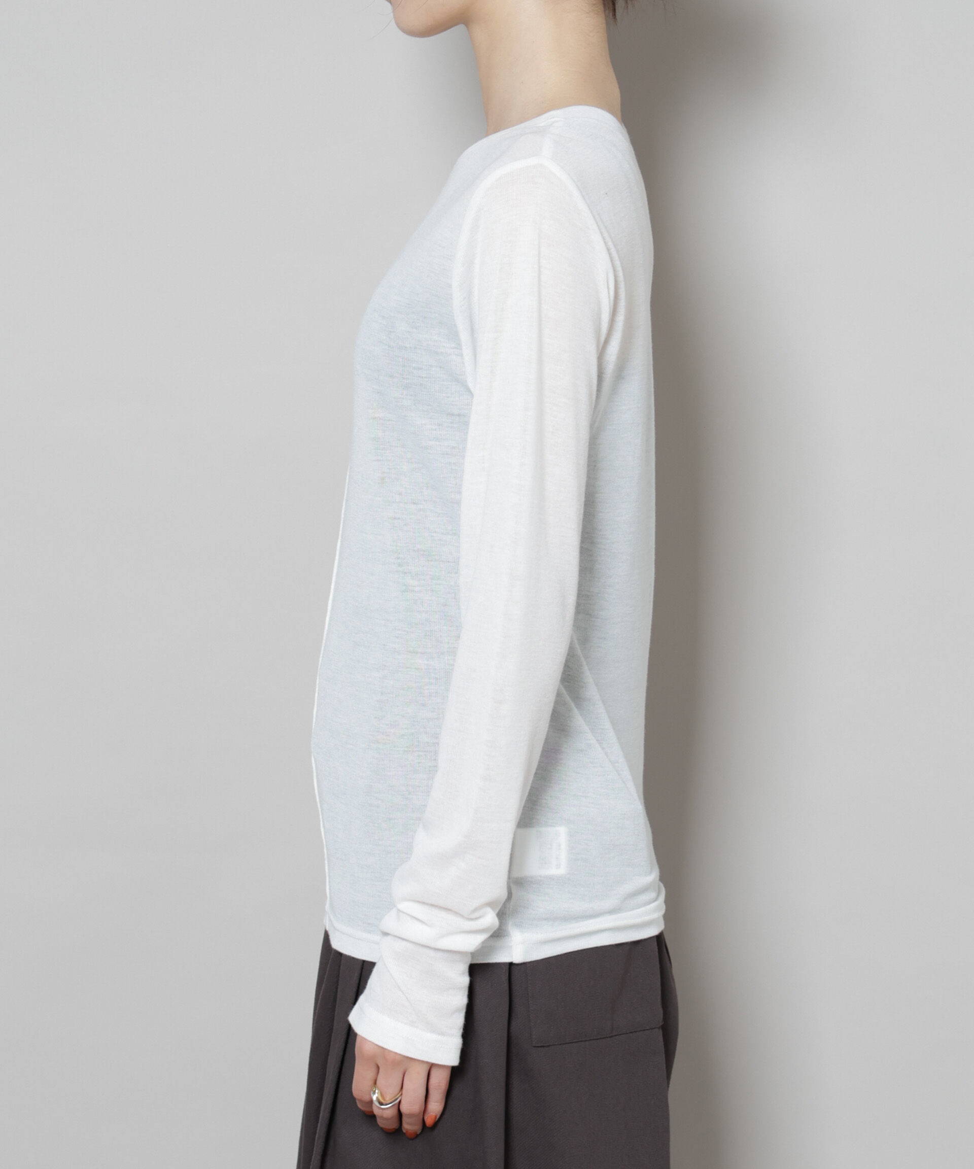 nano･universe「前後2wayシアーフライスカットトップス」|Tシャツ・カットソー|