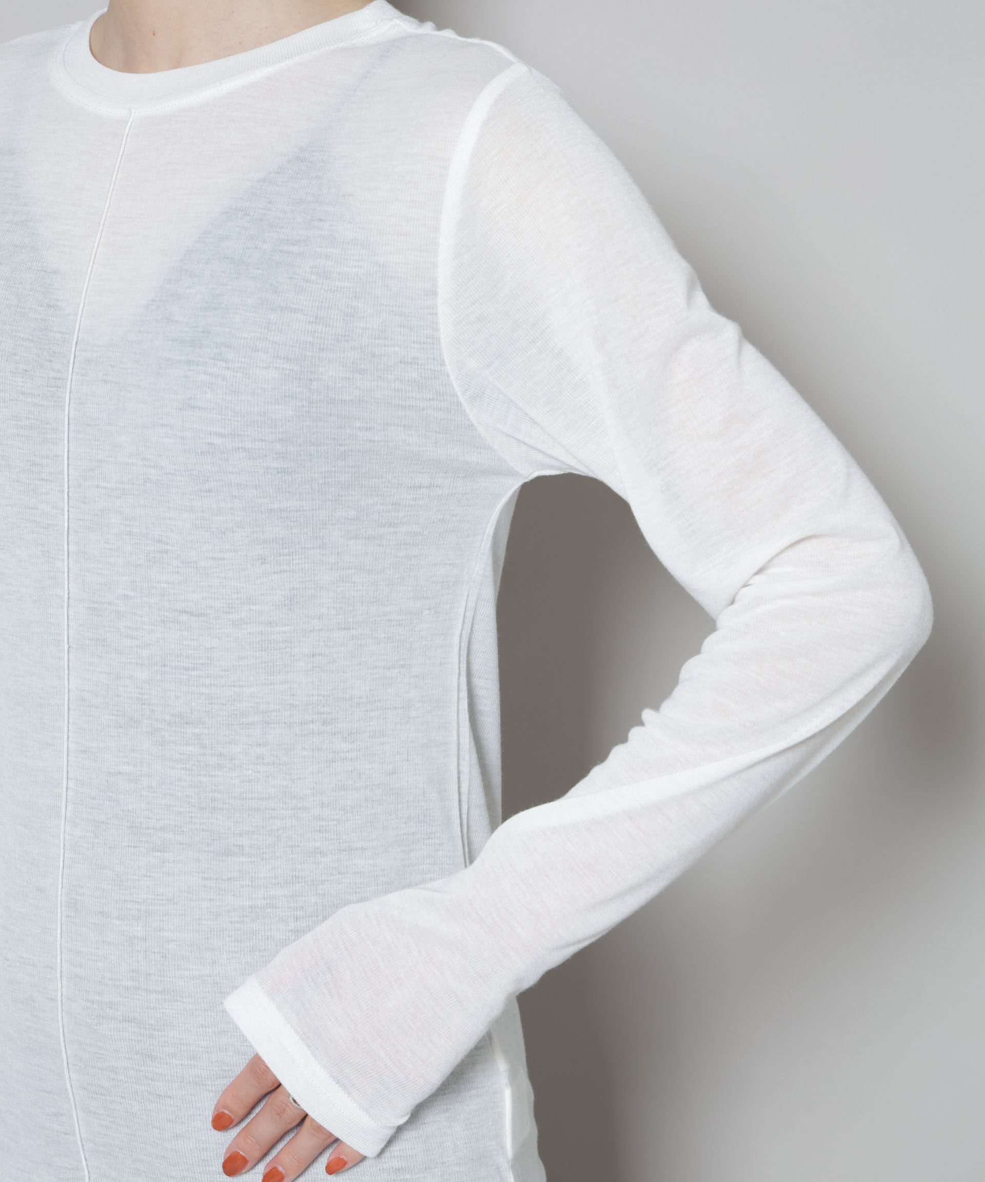 nano･universe「前後2wayシアーフライスカットトップス」|Tシャツ・カットソー|