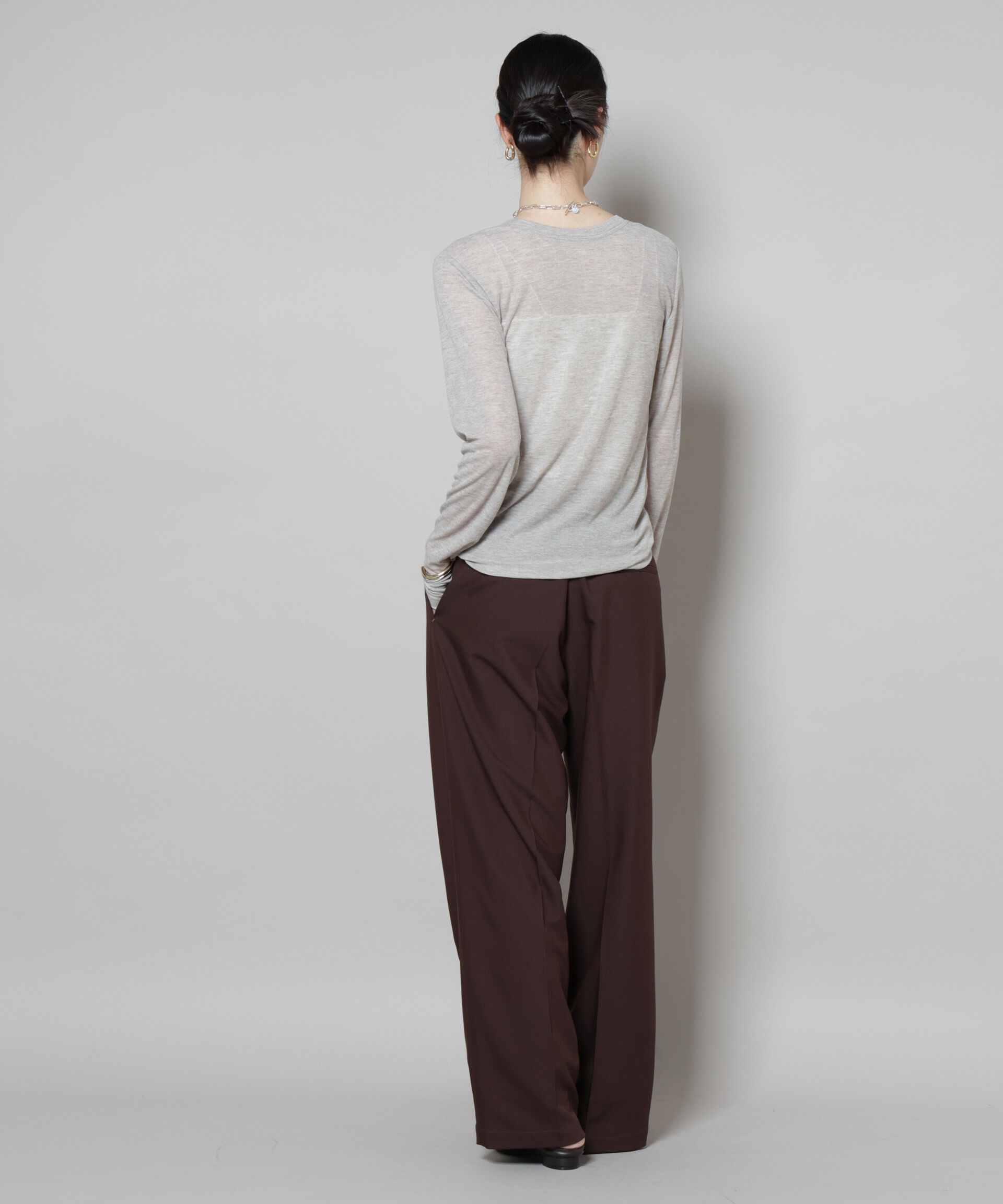 nano･universe「前後2wayシアーフライスカットトップス」|Tシャツ・カットソー|