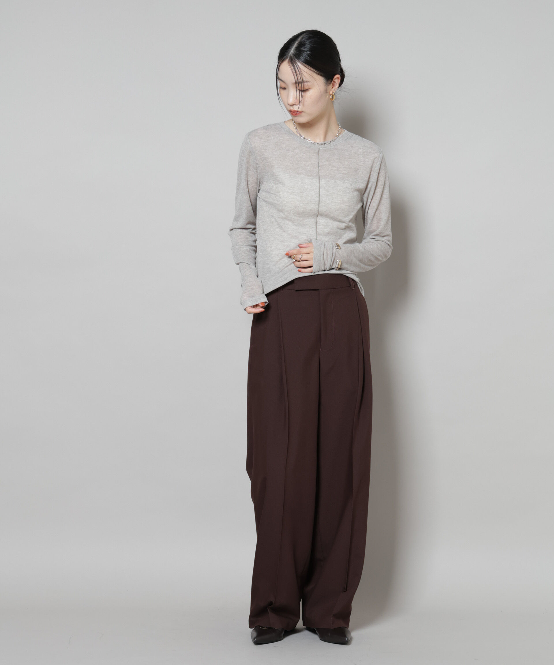 nano･universe「前後2wayシアーフライスカットトップス」|Tシャツ・カットソー|