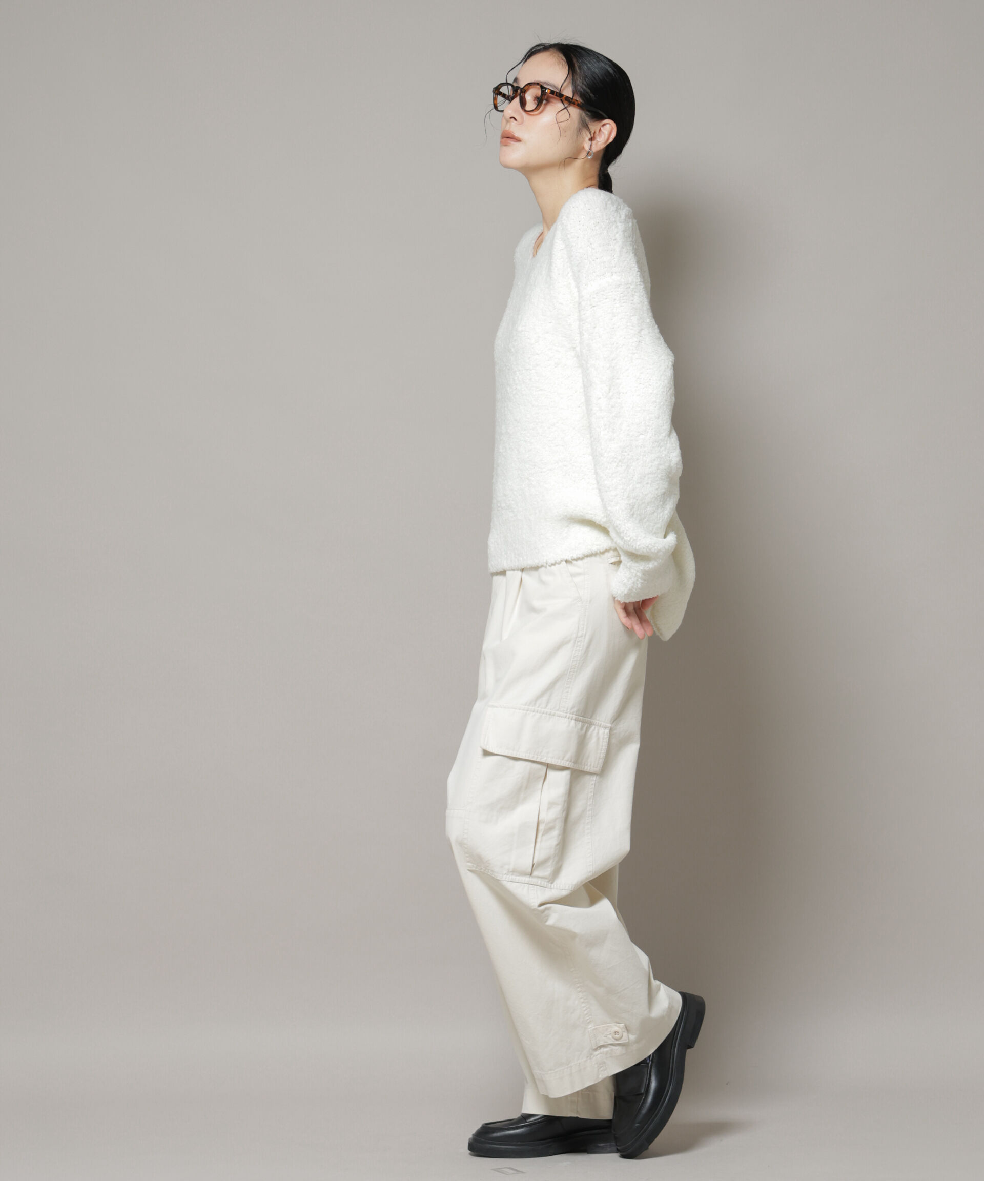 nano･universe「ウールフェザーVネックニットプルオーバー」|ニット・セーター|