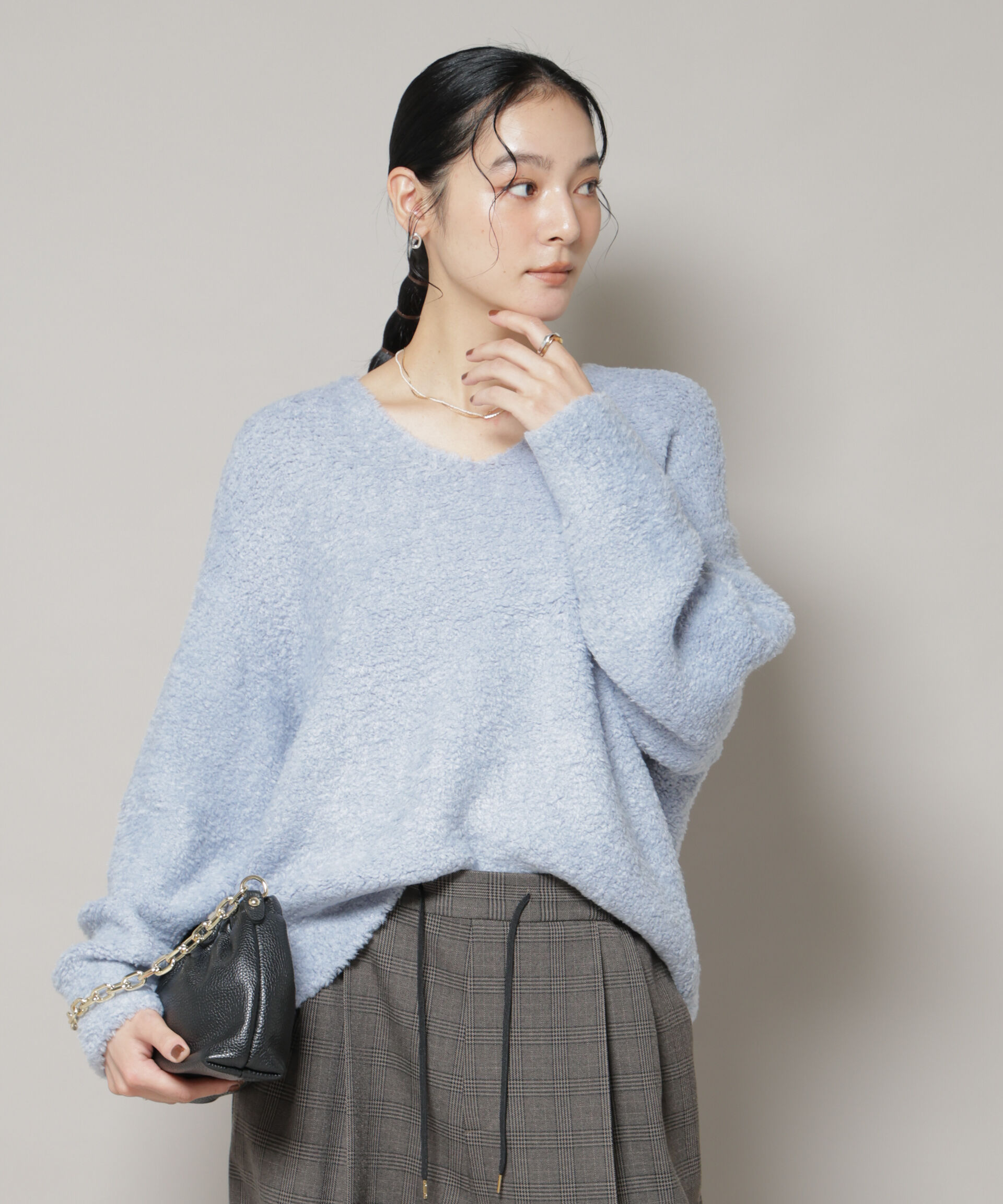 nano･universe「ウールフェザーVネックニットプルオーバー」|ニット・セーター|