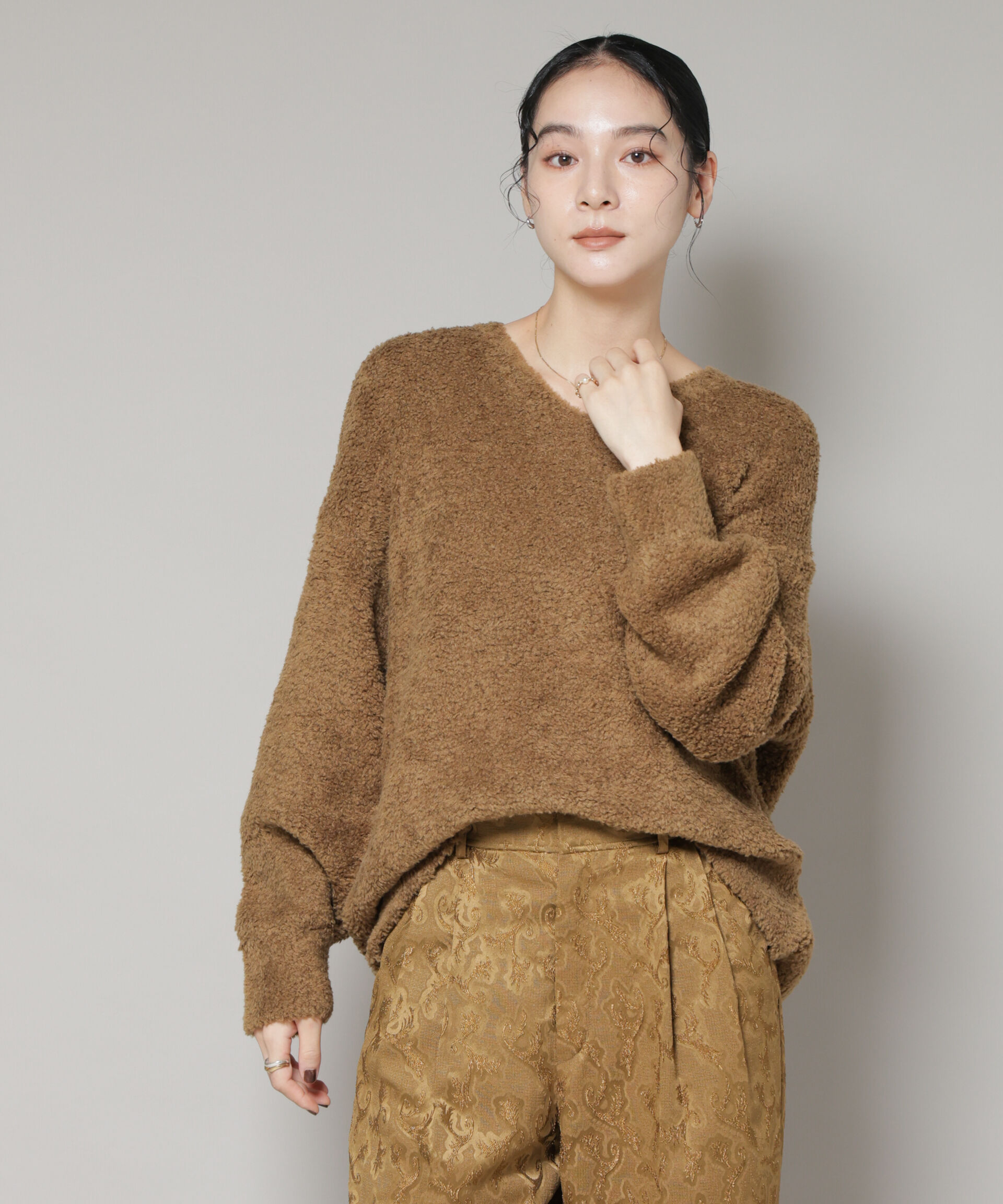 nano･universe「ウールフェザーVネックニットプルオーバー」|ニット・セーター|