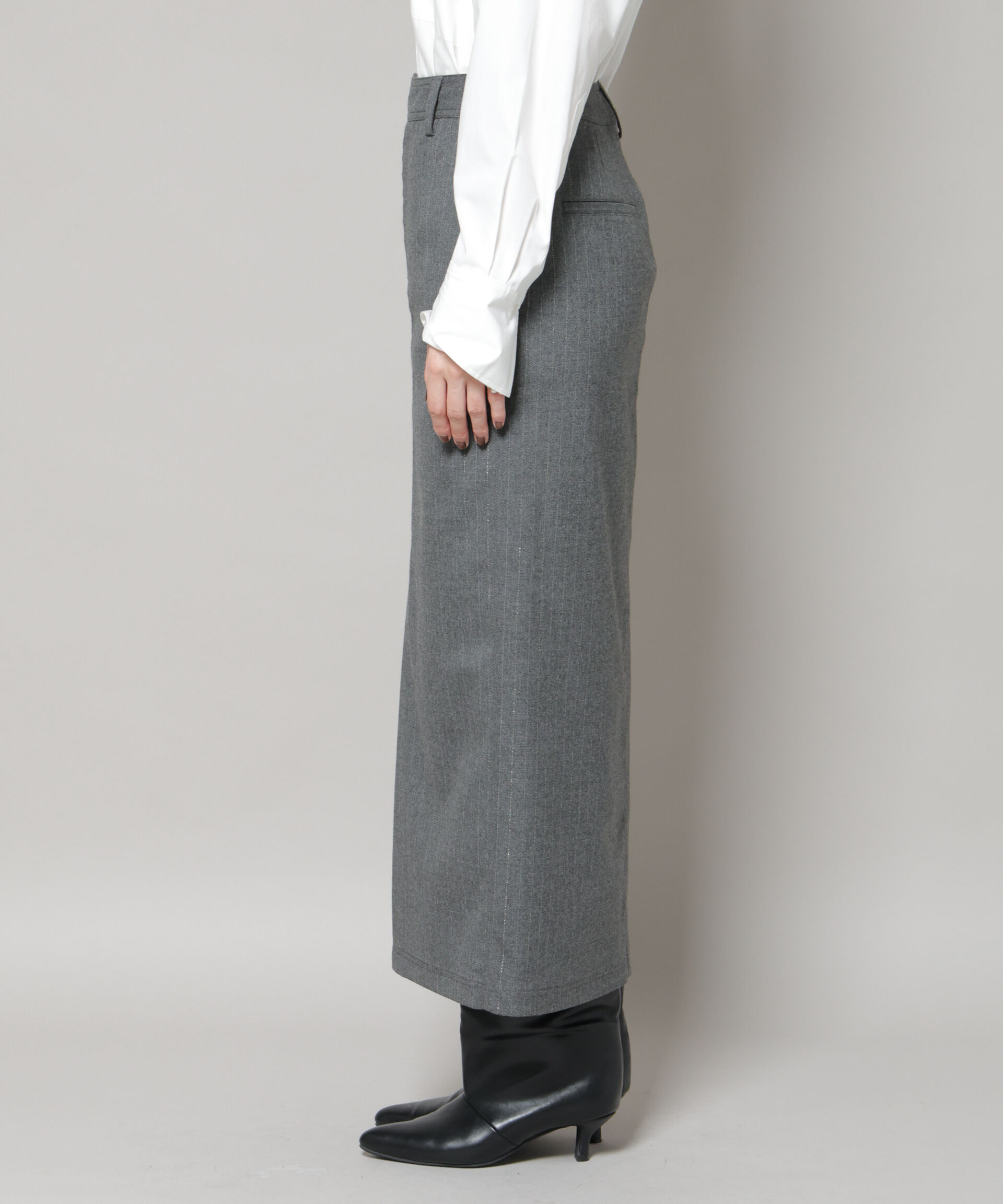 nano･universe「ラメストライプスーチングIラインスカート」|スカート|