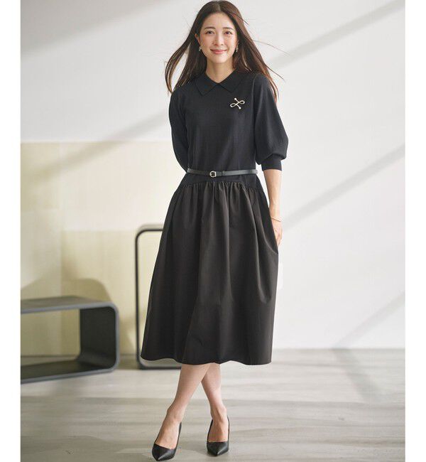 組曲「襟付きドッキング ニットワンピース」|ワンピース|