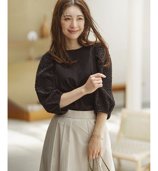 組曲「シャーリングシフォン袖 トップス」|Tシャツ・カットソー|