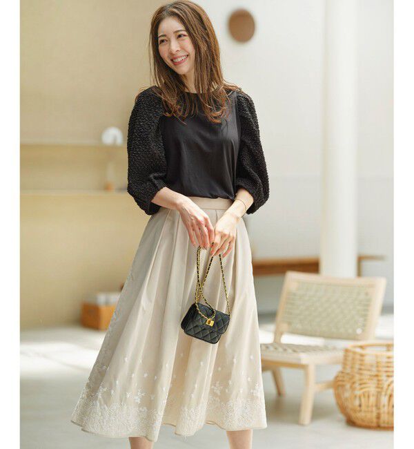 組曲「シャーリングシフォン袖 トップス」|Tシャツ・カットソー|